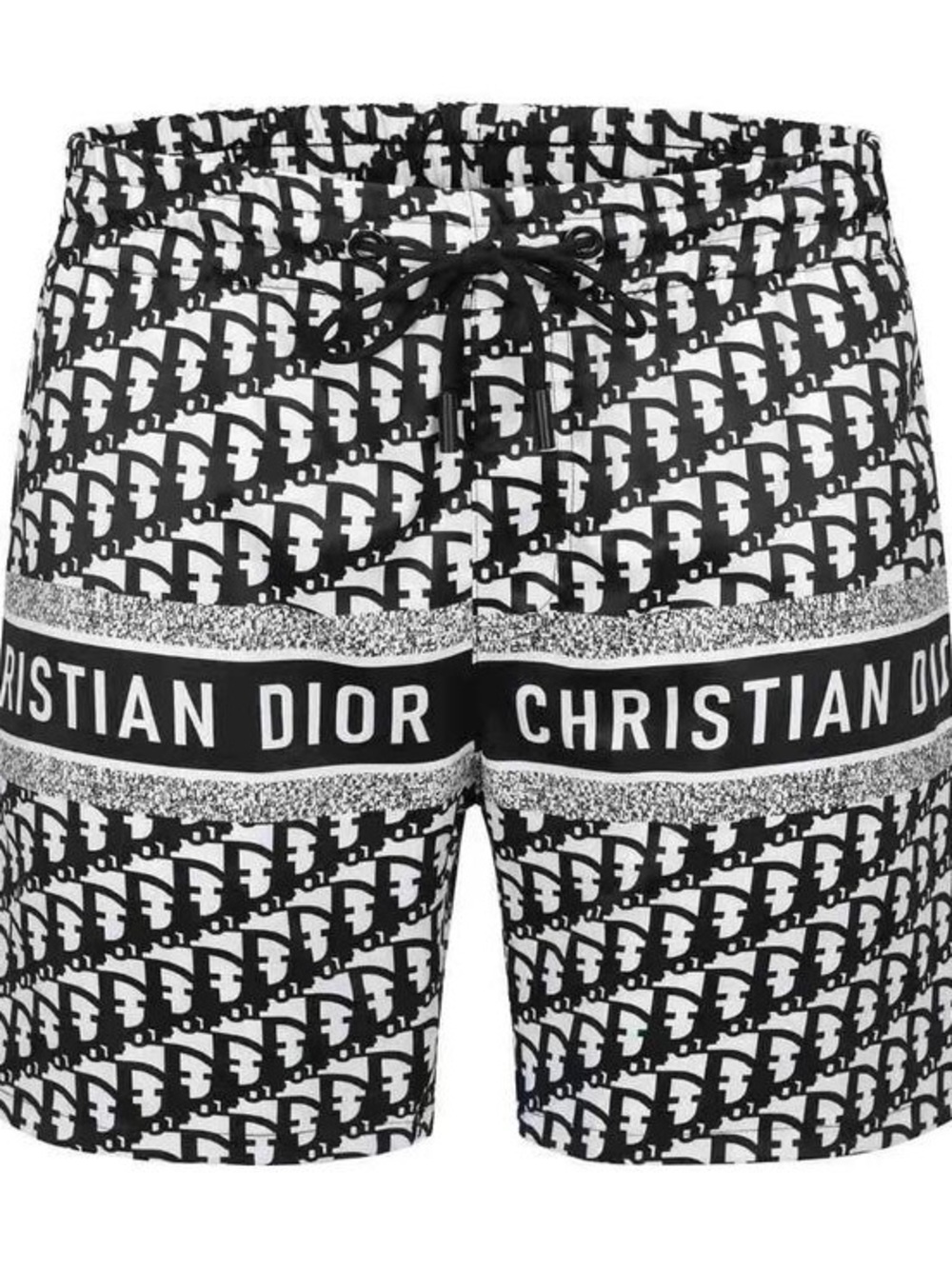 Dior Black & White Monogram Swim Trunks